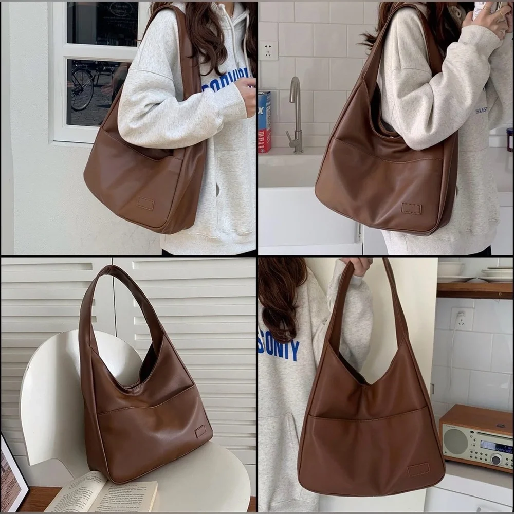 NWT Brown Faux Leather Hobo Shoulder Bag